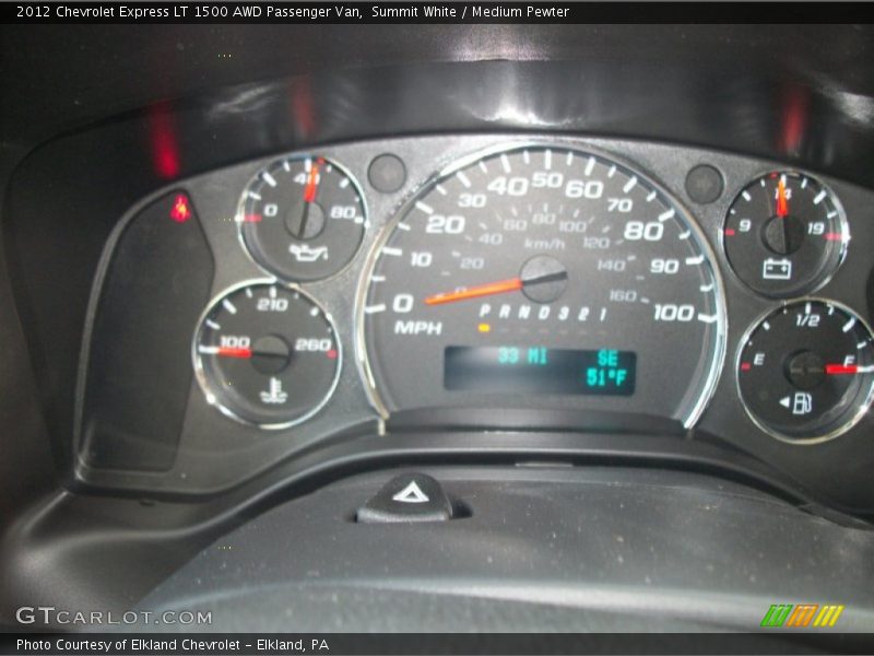 Summit White / Medium Pewter 2012 Chevrolet Express LT 1500 AWD Passenger Van