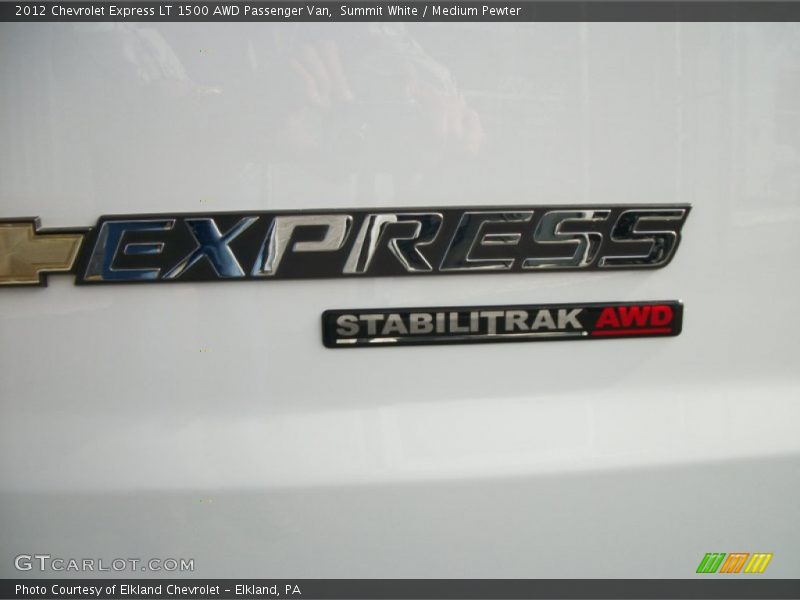 Summit White / Medium Pewter 2012 Chevrolet Express LT 1500 AWD Passenger Van