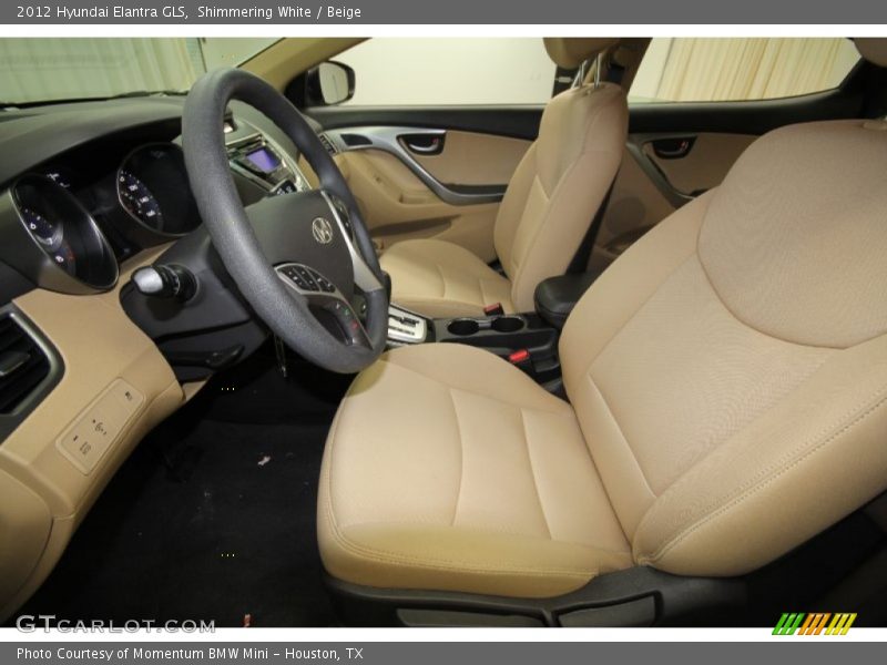 Shimmering White / Beige 2012 Hyundai Elantra GLS