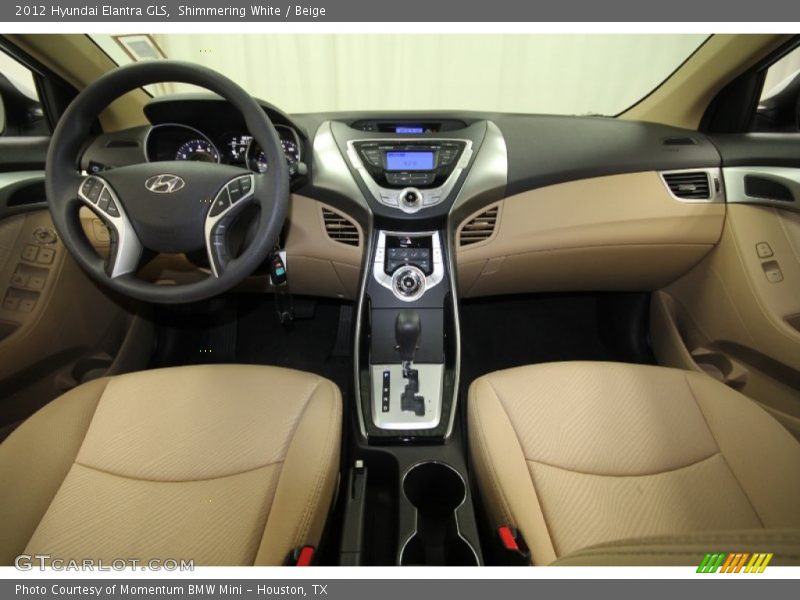 Shimmering White / Beige 2012 Hyundai Elantra GLS