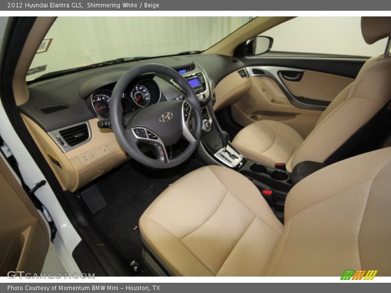 Shimmering White / Beige 2012 Hyundai Elantra GLS