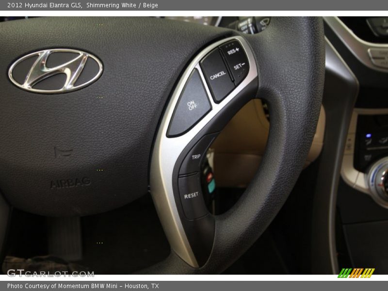 Shimmering White / Beige 2012 Hyundai Elantra GLS
