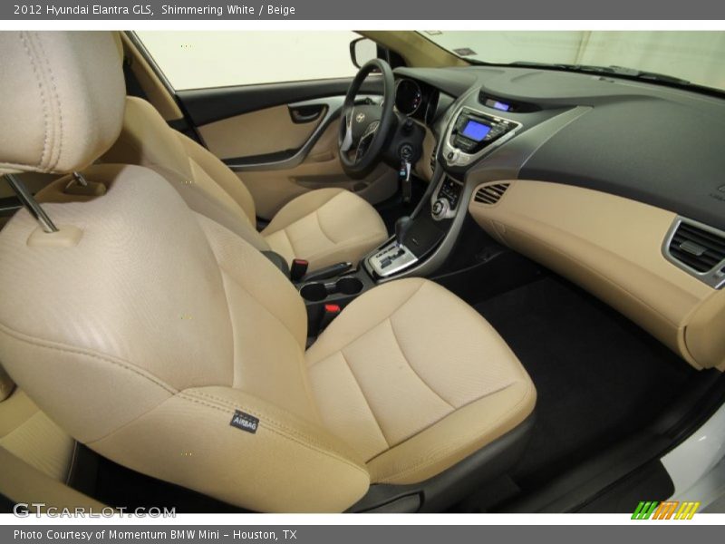 Shimmering White / Beige 2012 Hyundai Elantra GLS
