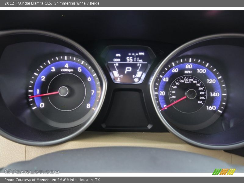 Shimmering White / Beige 2012 Hyundai Elantra GLS