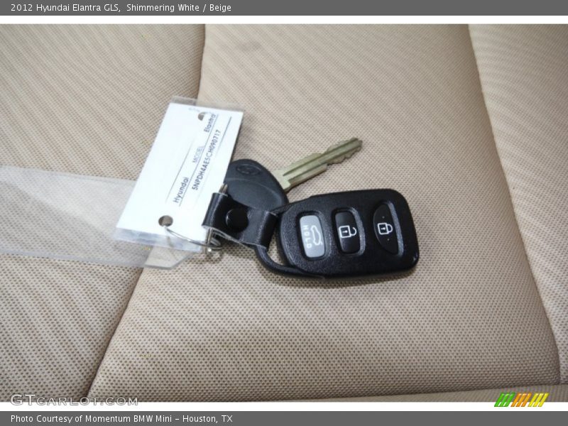 Shimmering White / Beige 2012 Hyundai Elantra GLS