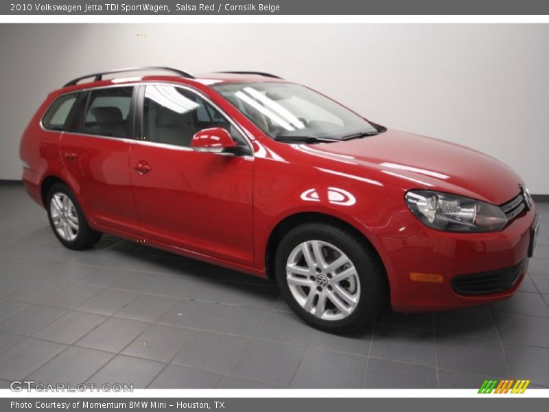 Salsa Red / Cornsilk Beige 2010 Volkswagen Jetta TDI SportWagen