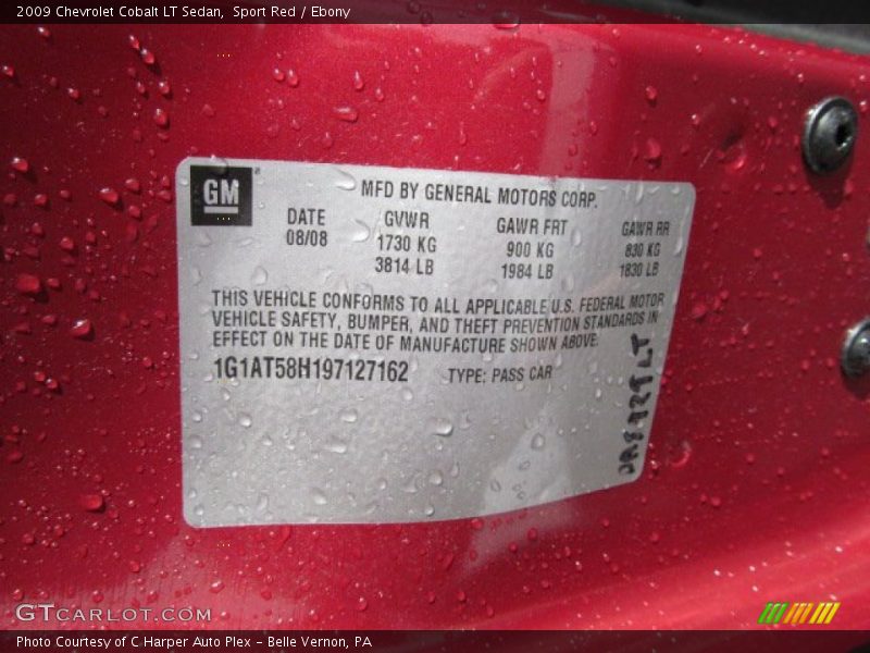 Sport Red / Ebony 2009 Chevrolet Cobalt LT Sedan