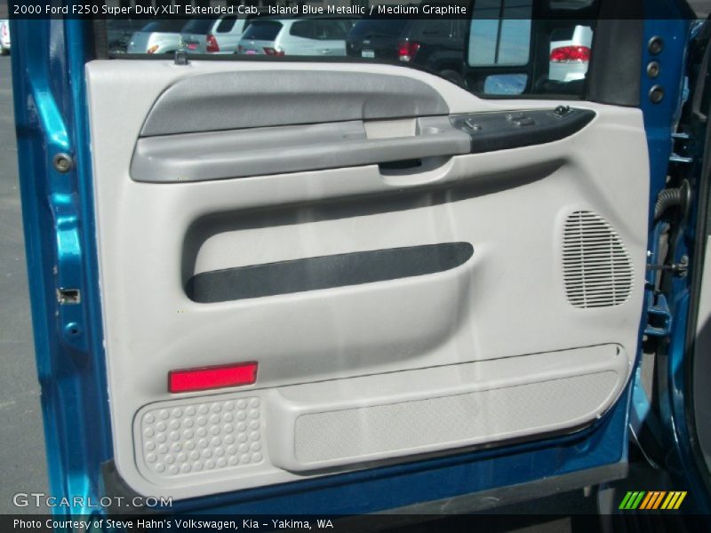 Island Blue Metallic / Medium Graphite 2000 Ford F250 Super Duty XLT Extended Cab