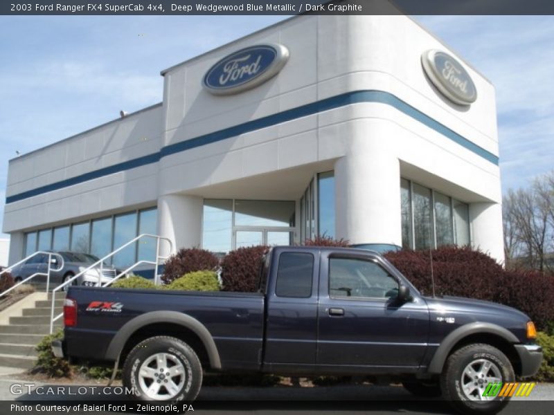 Deep Wedgewood Blue Metallic / Dark Graphite 2003 Ford Ranger FX4 SuperCab 4x4