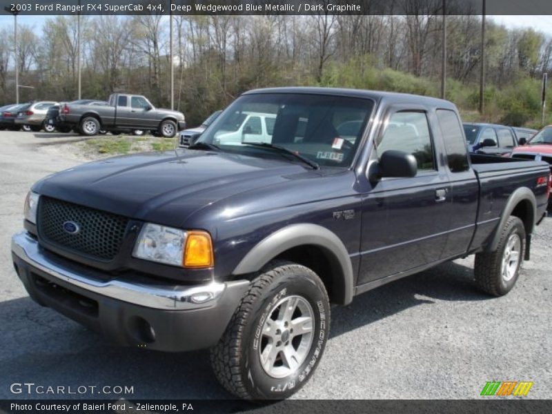 Deep Wedgewood Blue Metallic / Dark Graphite 2003 Ford Ranger FX4 SuperCab 4x4