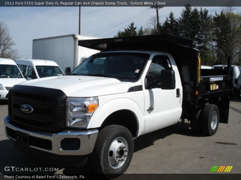 Oxford White / Steel 2011 Ford F350 Super Duty XL Regular Cab 4x4 Chassis Dump Truck