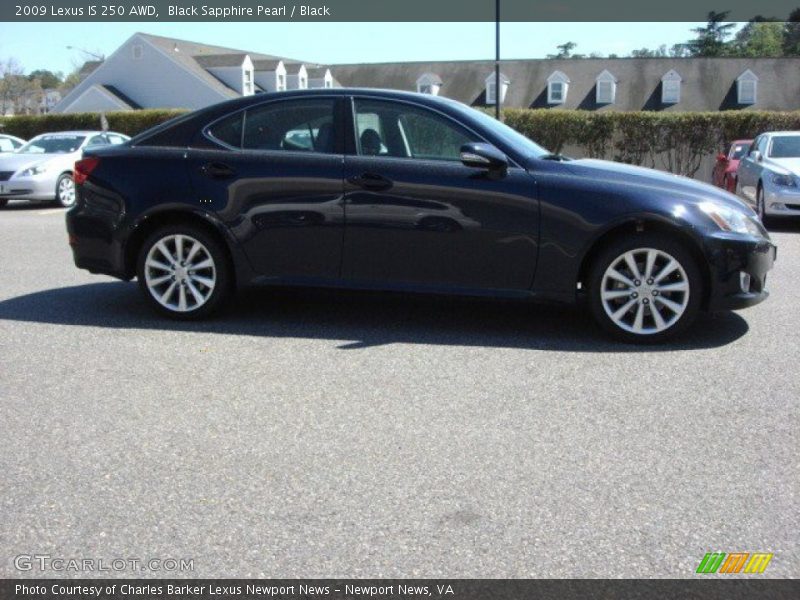 Black Sapphire Pearl / Black 2009 Lexus IS 250 AWD