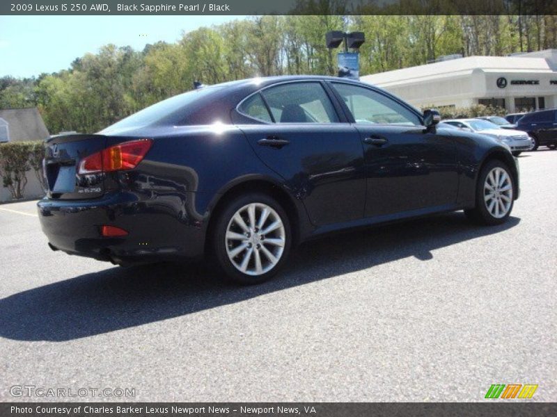 Black Sapphire Pearl / Black 2009 Lexus IS 250 AWD
