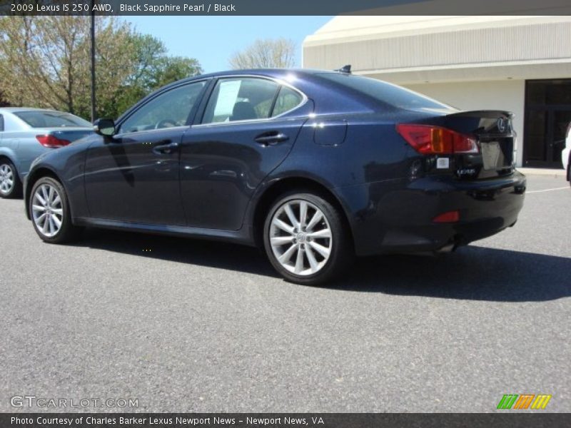 Black Sapphire Pearl / Black 2009 Lexus IS 250 AWD