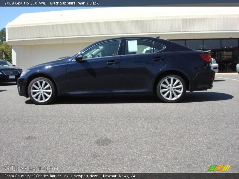Black Sapphire Pearl / Black 2009 Lexus IS 250 AWD