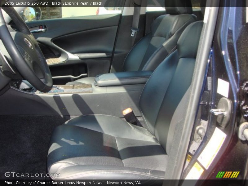 Black Sapphire Pearl / Black 2009 Lexus IS 250 AWD