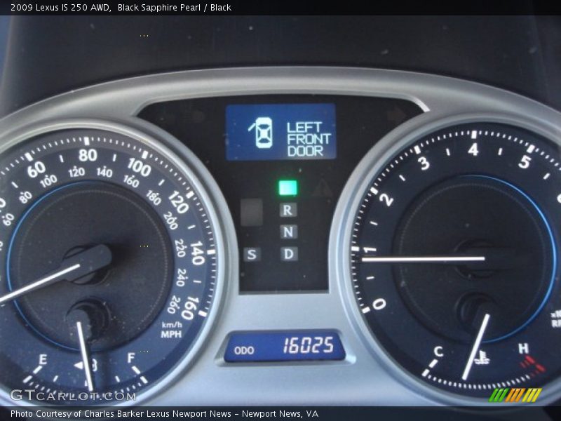 Black Sapphire Pearl / Black 2009 Lexus IS 250 AWD