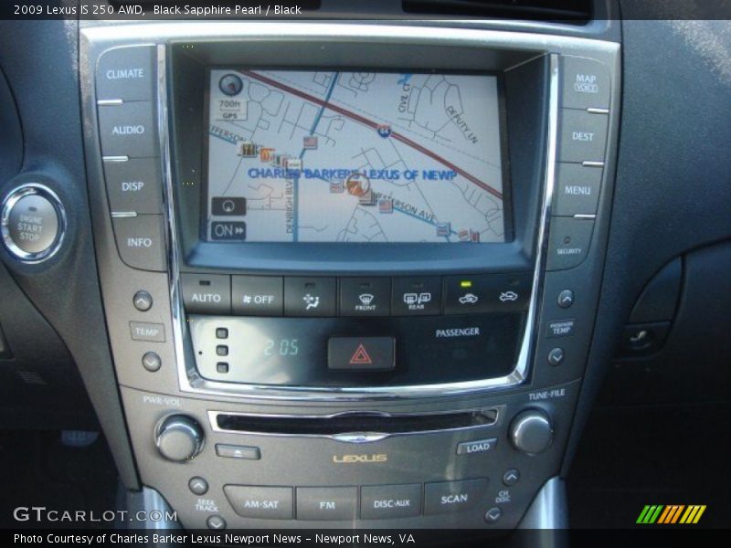 Black Sapphire Pearl / Black 2009 Lexus IS 250 AWD