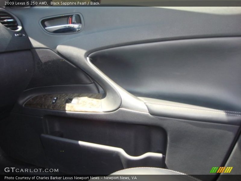 Black Sapphire Pearl / Black 2009 Lexus IS 250 AWD