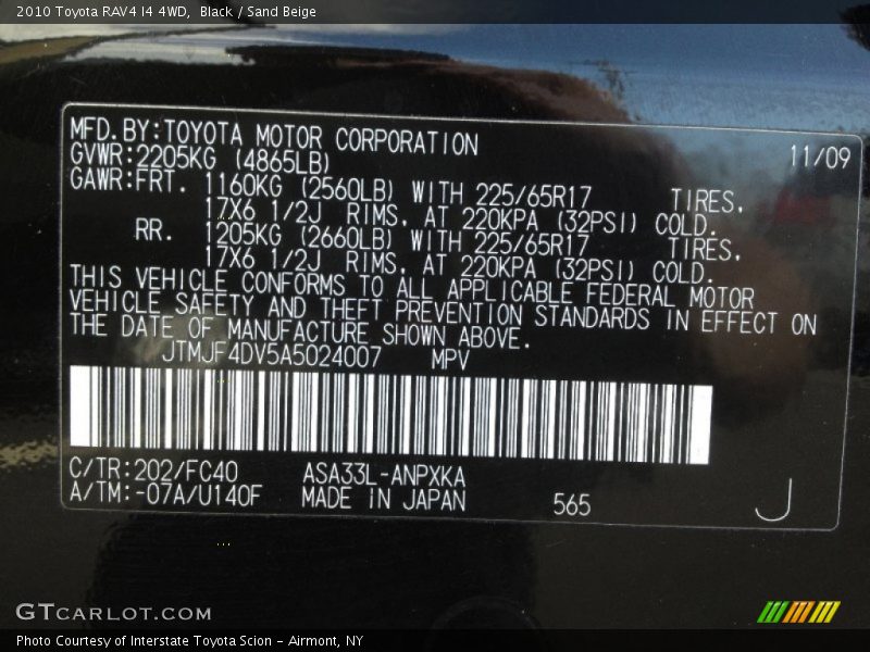 202 - 2010 Toyota RAV4 I4 4WD