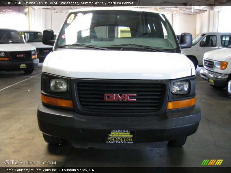 Summit White / Medium Pewter 2003 GMC Savana Van 3500 SLE Passenger