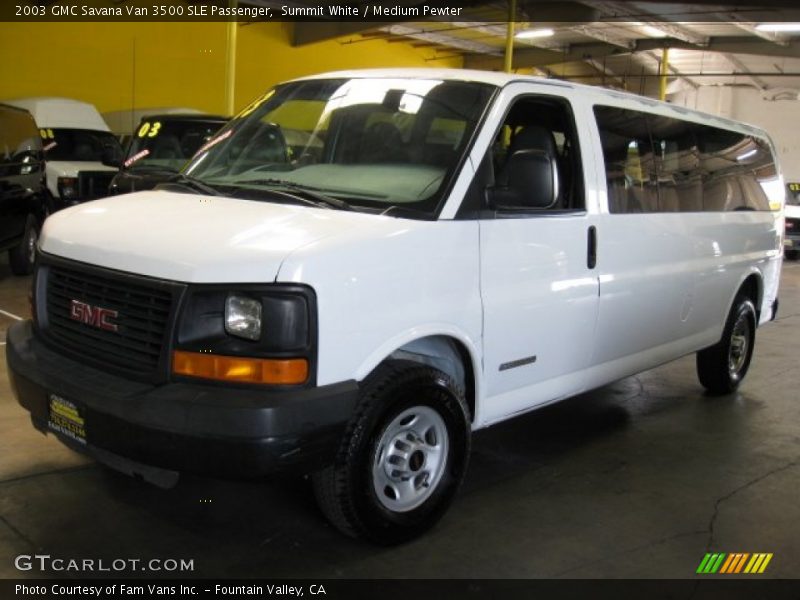 Summit White / Medium Pewter 2003 GMC Savana Van 3500 SLE Passenger