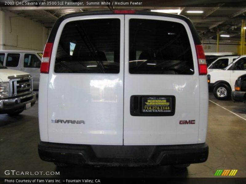 Summit White / Medium Pewter 2003 GMC Savana Van 3500 SLE Passenger