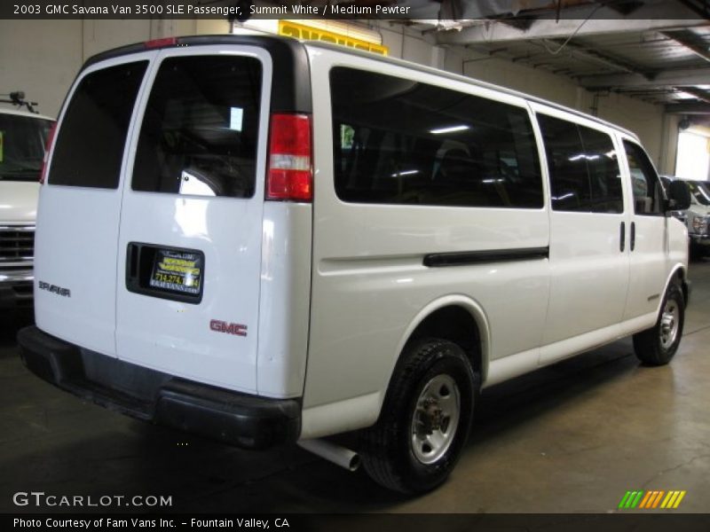 Summit White / Medium Pewter 2003 GMC Savana Van 3500 SLE Passenger