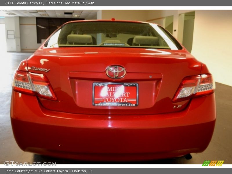 Barcelona Red Metallic / Ash 2011 Toyota Camry LE