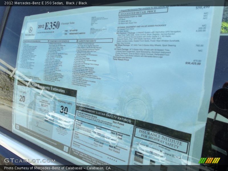 Black / Black 2012 Mercedes-Benz E 350 Sedan