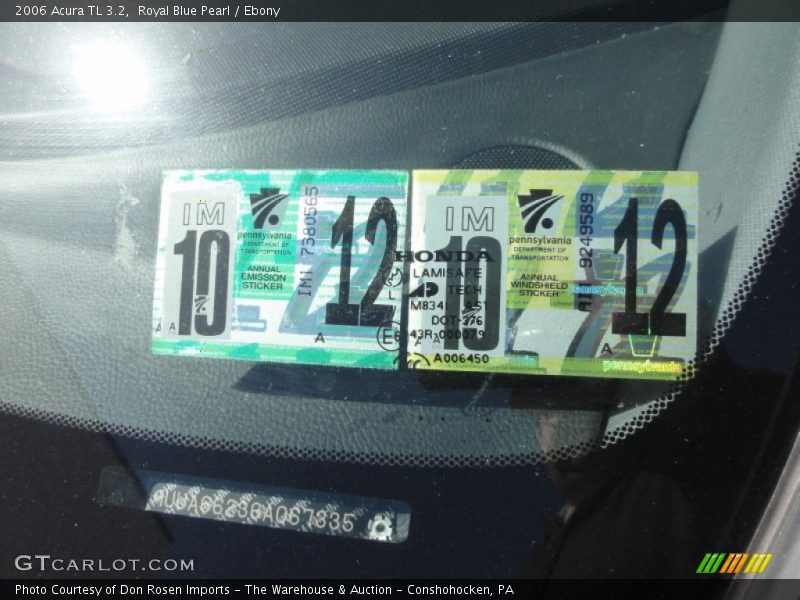 Royal Blue Pearl / Ebony 2006 Acura TL 3.2
