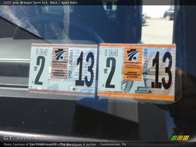 Black / Agate Black 2002 Jeep Wrangler Sport 4x4
