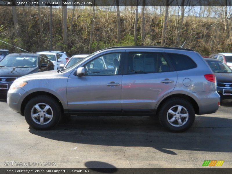 Steel Gray / Gray 2008 Hyundai Santa Fe GLS 4WD