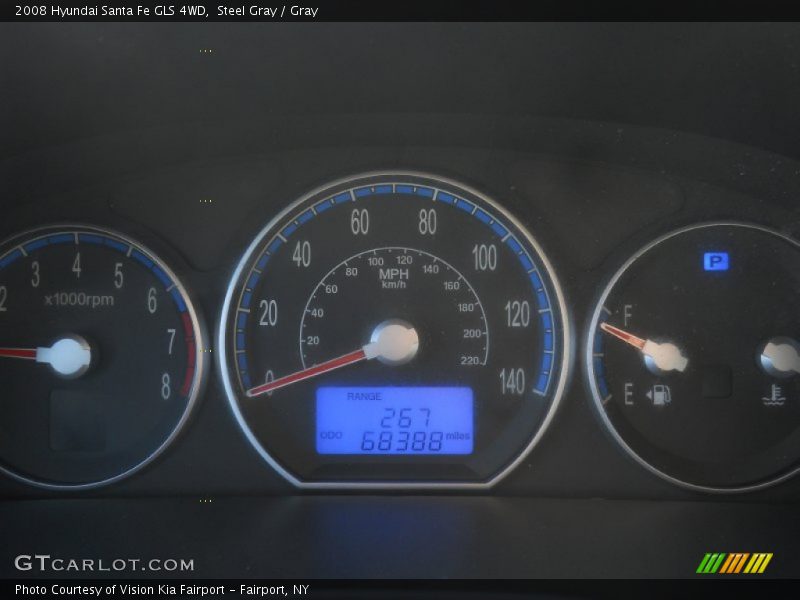 Steel Gray / Gray 2008 Hyundai Santa Fe GLS 4WD