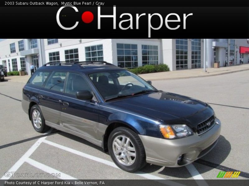 Mystic Blue Pearl / Gray 2003 Subaru Outback Wagon