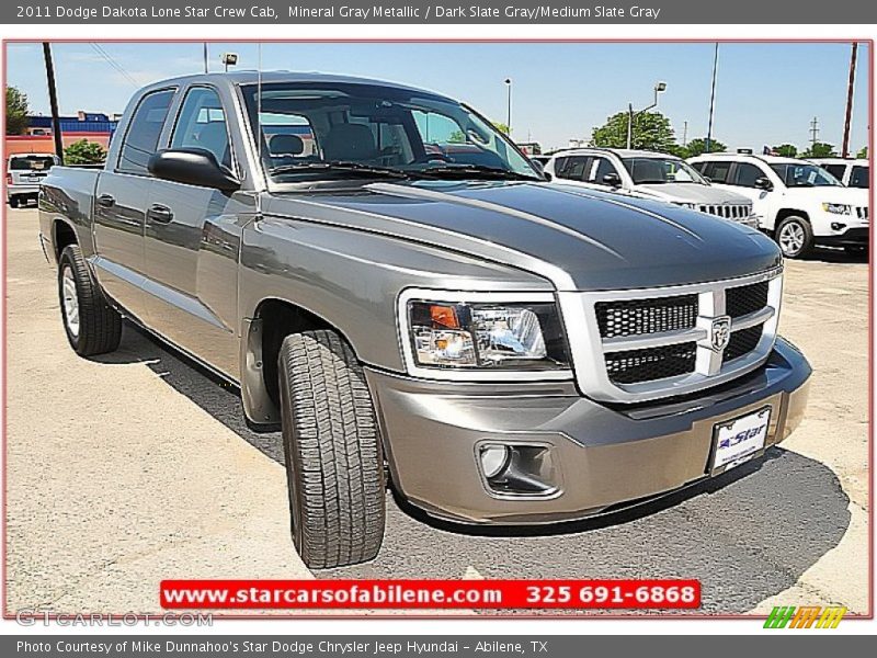Mineral Gray Metallic / Dark Slate Gray/Medium Slate Gray 2011 Dodge Dakota Lone Star Crew Cab