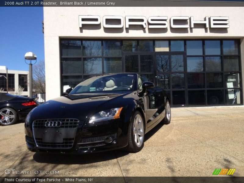 Brilliant Black / Limestone Grey 2008 Audi TT 2.0T Roadster