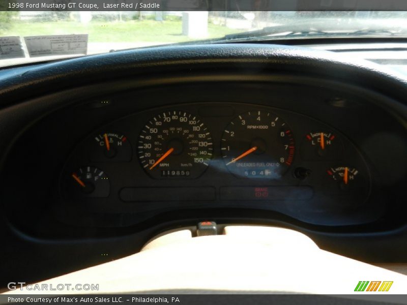 Laser Red / Saddle 1998 Ford Mustang GT Coupe