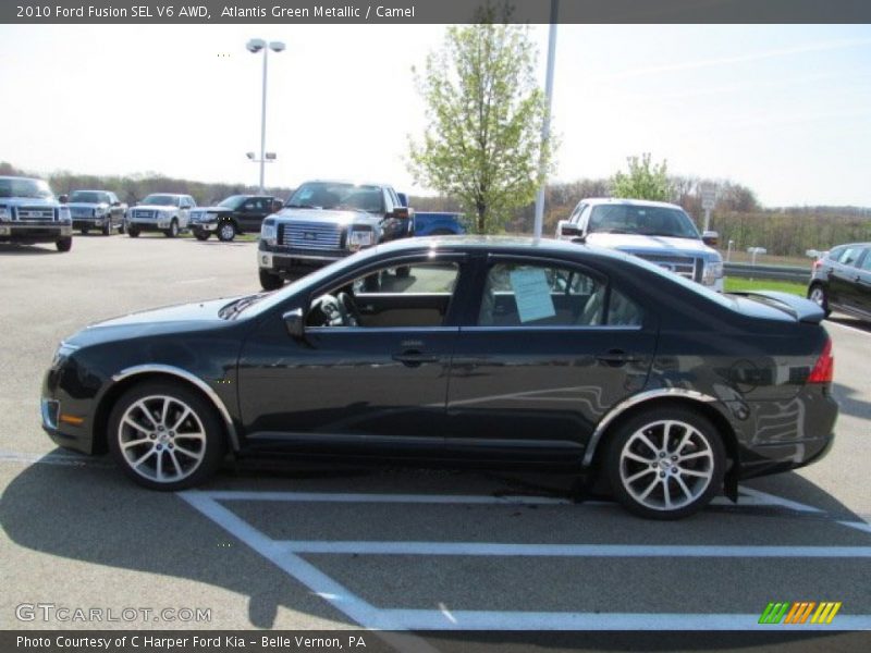 Atlantis Green Metallic / Camel 2010 Ford Fusion SEL V6 AWD