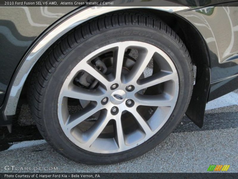 Atlantis Green Metallic / Camel 2010 Ford Fusion SEL V6 AWD