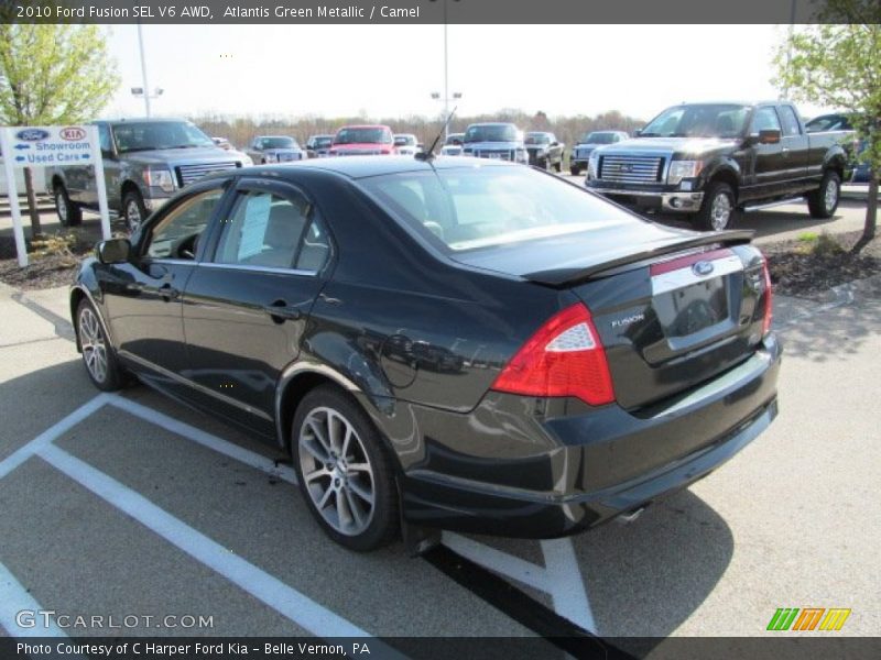 Atlantis Green Metallic / Camel 2010 Ford Fusion SEL V6 AWD