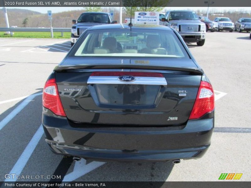 Atlantis Green Metallic / Camel 2010 Ford Fusion SEL V6 AWD