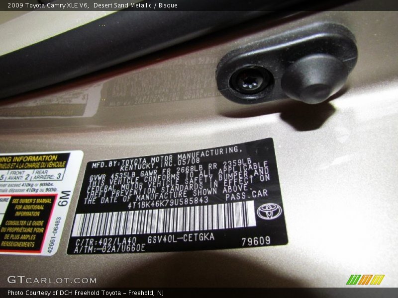 Desert Sand Metallic / Bisque 2009 Toyota Camry XLE V6