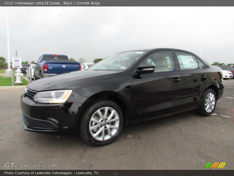 Black / Cornsilk Beige 2012 Volkswagen Jetta SE Sedan