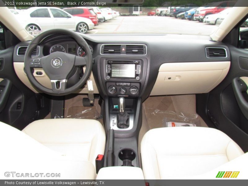 Black / Cornsilk Beige 2012 Volkswagen Jetta SE Sedan