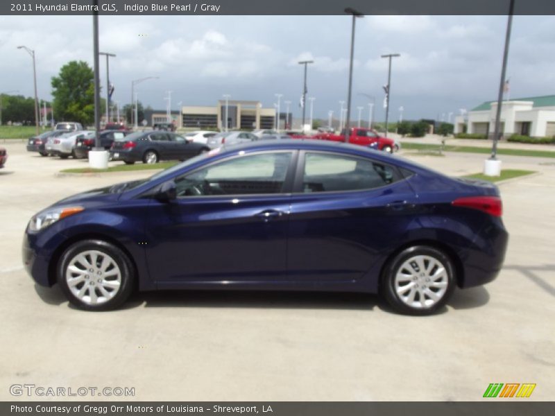 Indigo Blue Pearl / Gray 2011 Hyundai Elantra GLS