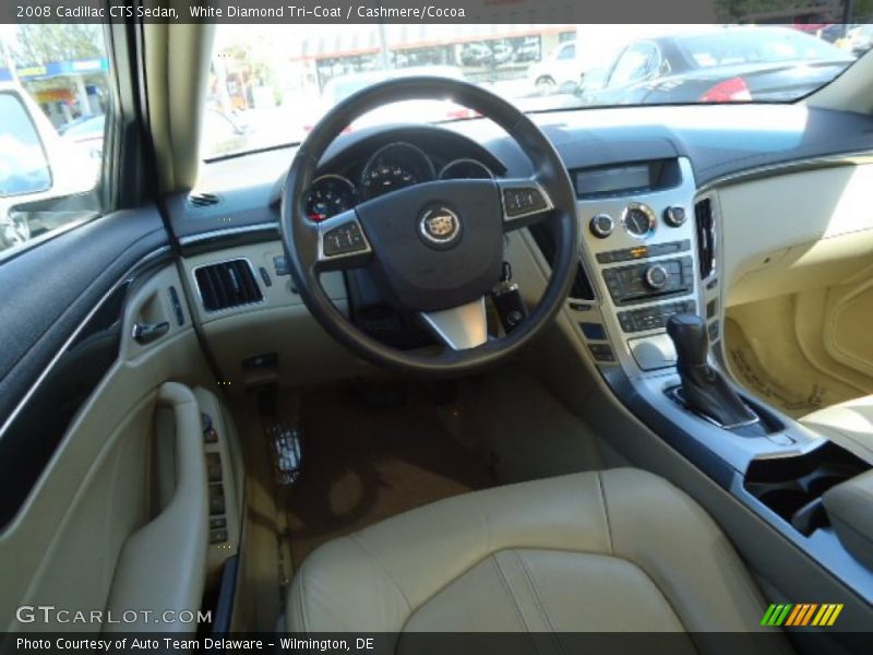 White Diamond Tri-Coat / Cashmere/Cocoa 2008 Cadillac CTS Sedan