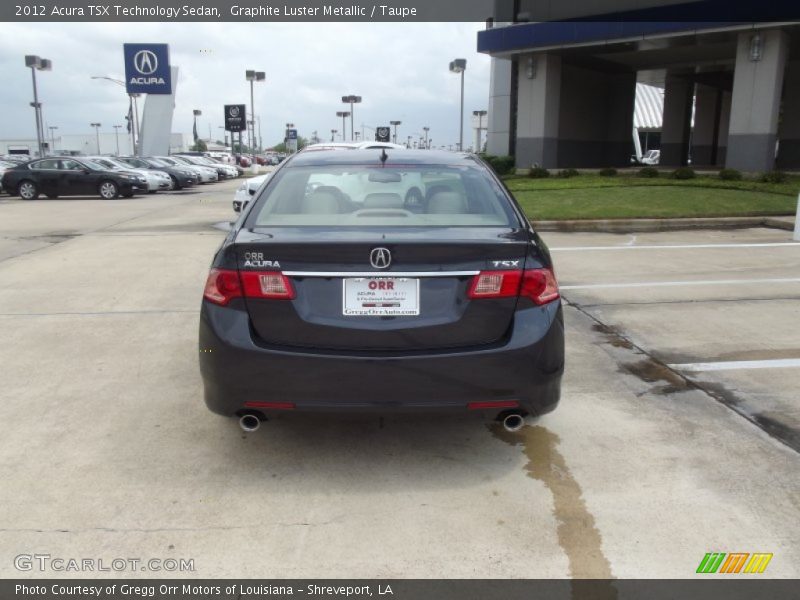 Graphite Luster Metallic / Taupe 2012 Acura TSX Technology Sedan