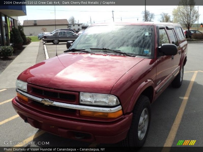Dark Cherry Red Metallic / Graphite 2004 Chevrolet S10 LS Crew Cab 4x4