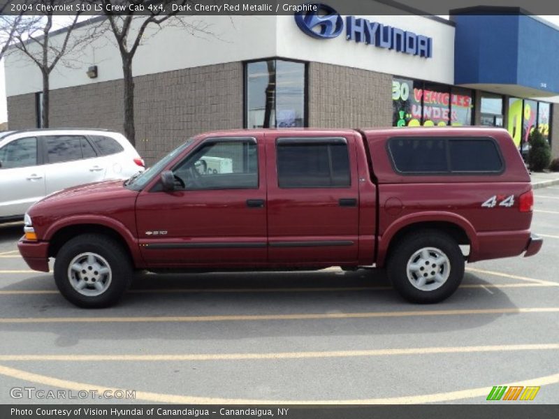 Dark Cherry Red Metallic / Graphite 2004 Chevrolet S10 LS Crew Cab 4x4